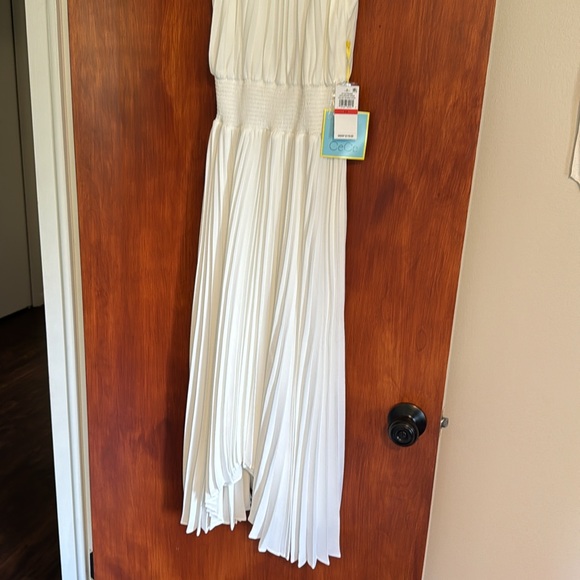 NWT CeCe Pleated Halter Midi Dress sz XS - NWT & Medium Like New - Picture 4 of 11
